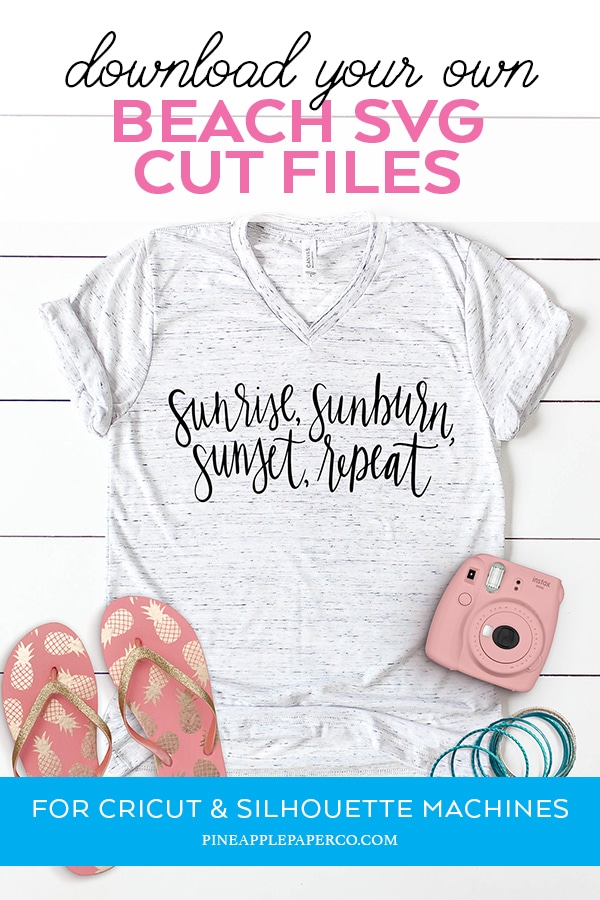 Beach Themed SVG Cut Files for Cricut & Silhouette by Pineapple Paper Co.