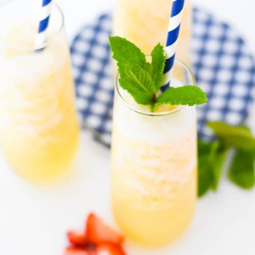 Frozen Peach Bellini Recipe by Pineapple Paper Co.
