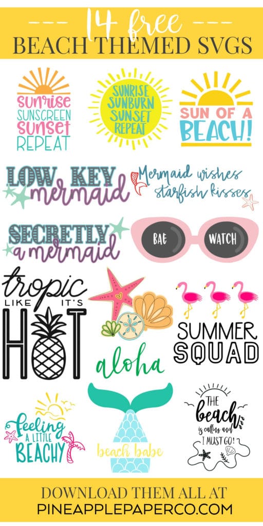 Free Beach Themed SVG For Beach Shirts, Signs, and Summer Crafts from Pineapple Paper Co.