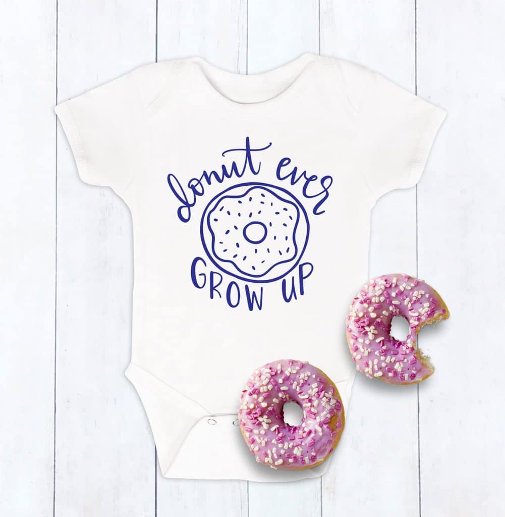 Donut SVG Cut File for Onesies and Shirts designed by Pineapple Paper Co.
