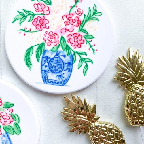Cricut Infusible Ink DIY Watercolor Ceramic Coasters by Pineapple Paper Co.
