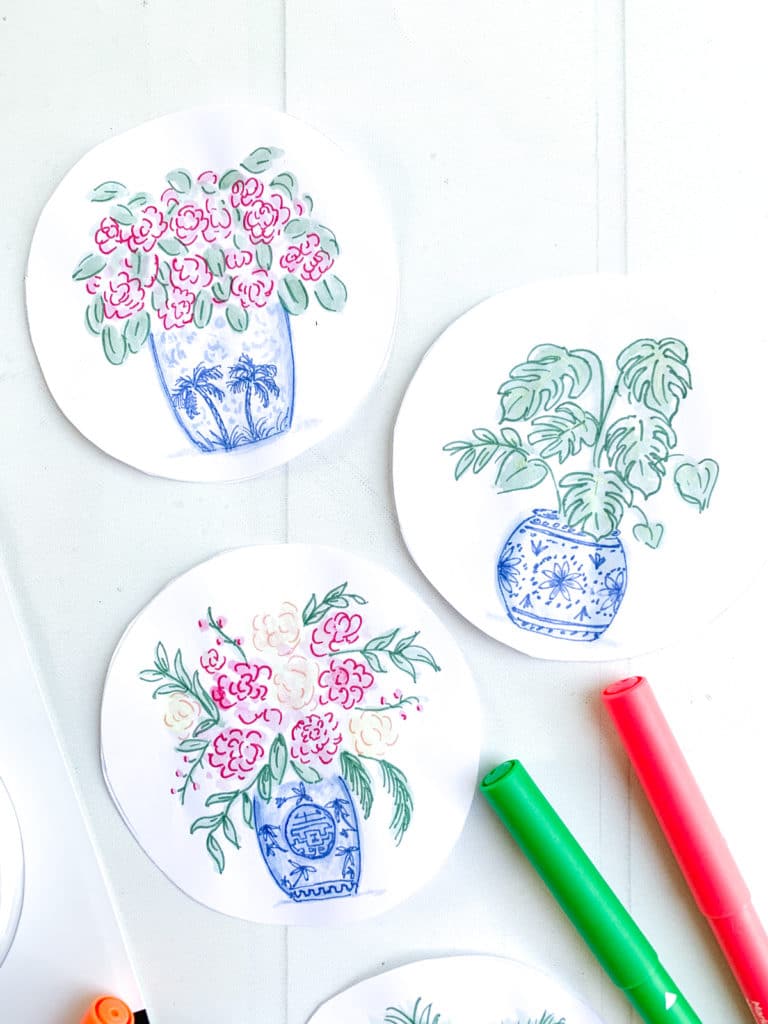 Cricut Infusible Ink DIY Watercolor Ceramic Coasters by Pineapple Paper Co.
