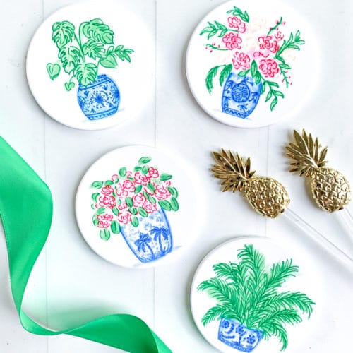 Cricut Infusible Ink DIY Watercolor Ceramic Coasters by Pineapple Paper Co.