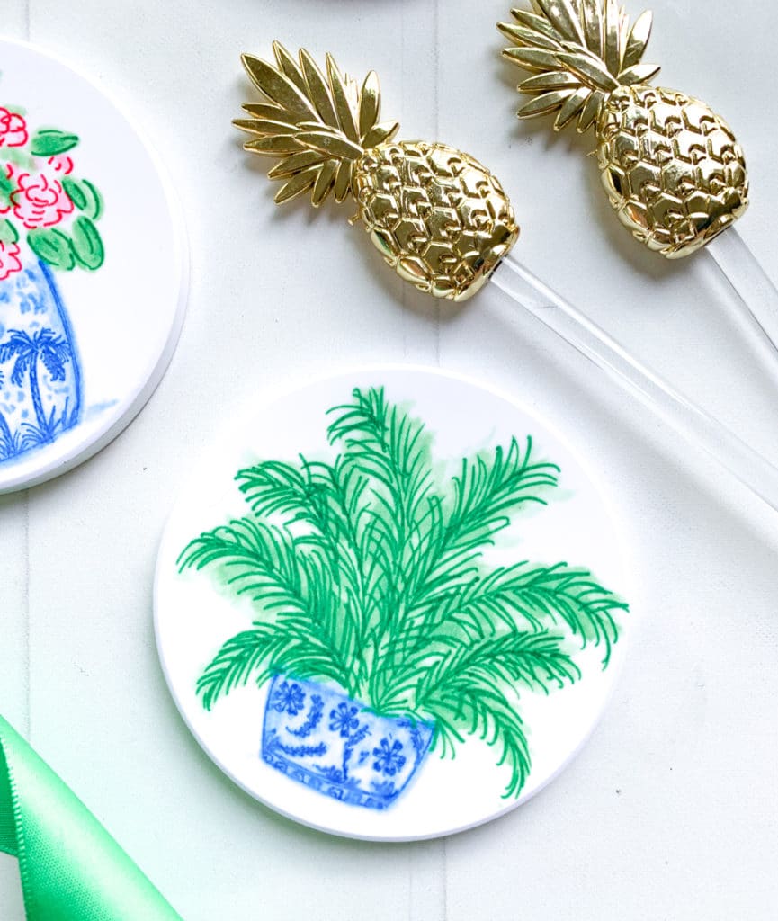 Cricut Infusible Ink DIY Watercolor Ceramic Coasters by Pineapple Paper Co.