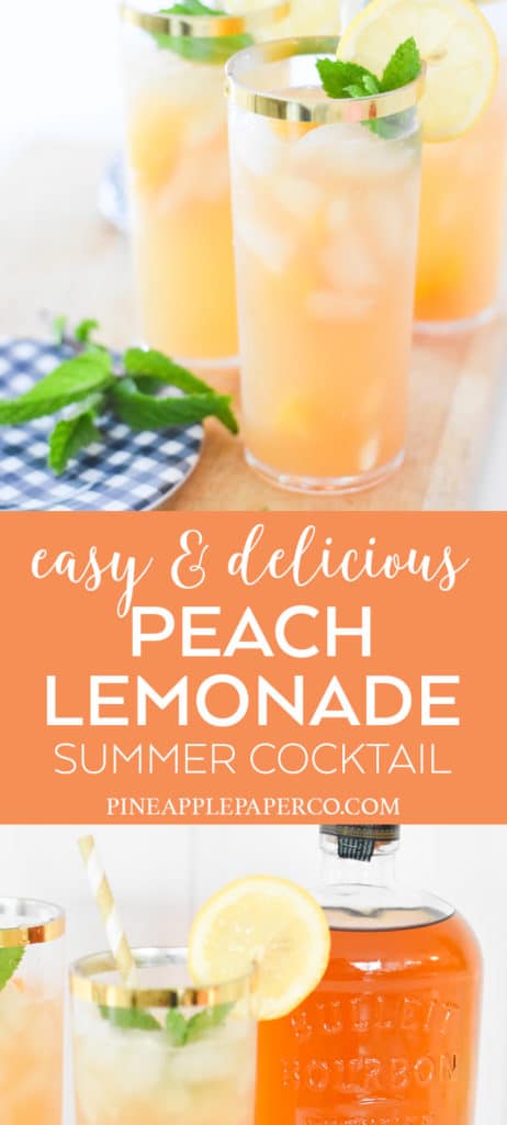 Bourbon Peach Lemonade Recipe by Pineapple Paper Co.
