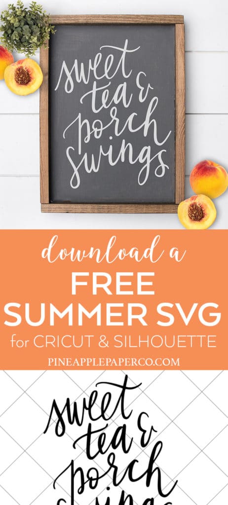Free Sweet Tea & Porch Swings Southern SVG for Cricut & Silhouette by Pineapple Paper Co.