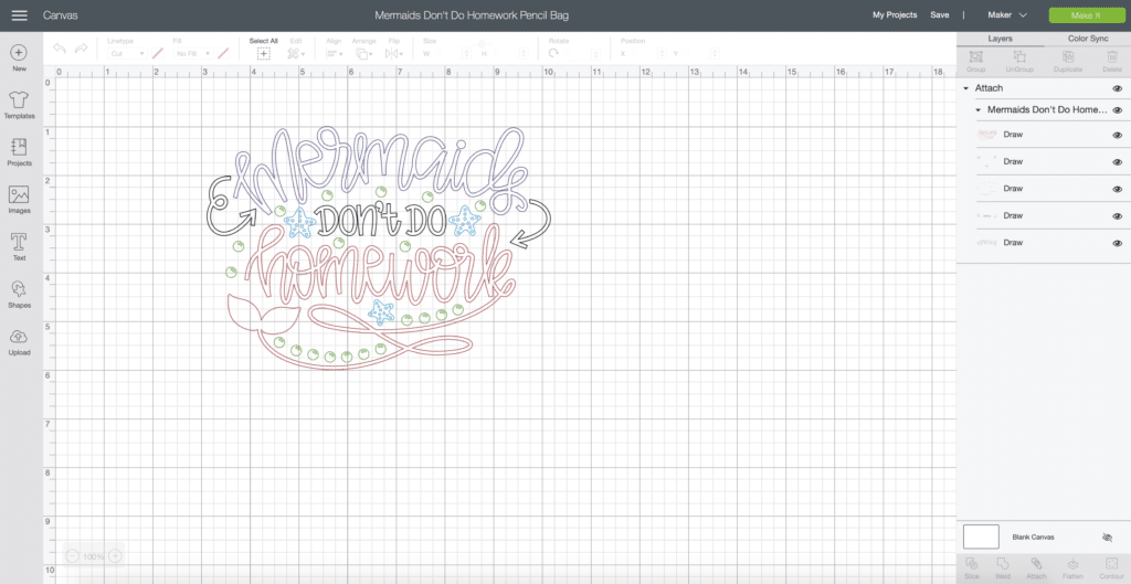 Make DIY Mermaid School Supplies with Cricut Infusible Ink - Mermaid Pencil Case by Pineapple Paper Co.