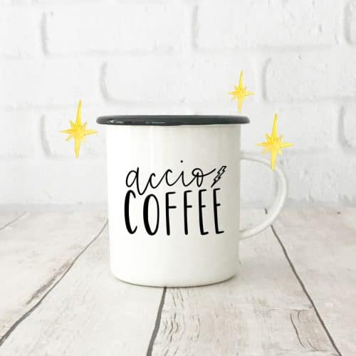 Accio Coffee Harry Potter Mug with Free SVG Download for Cricut & Silhouette by Pineapple Paper Co.