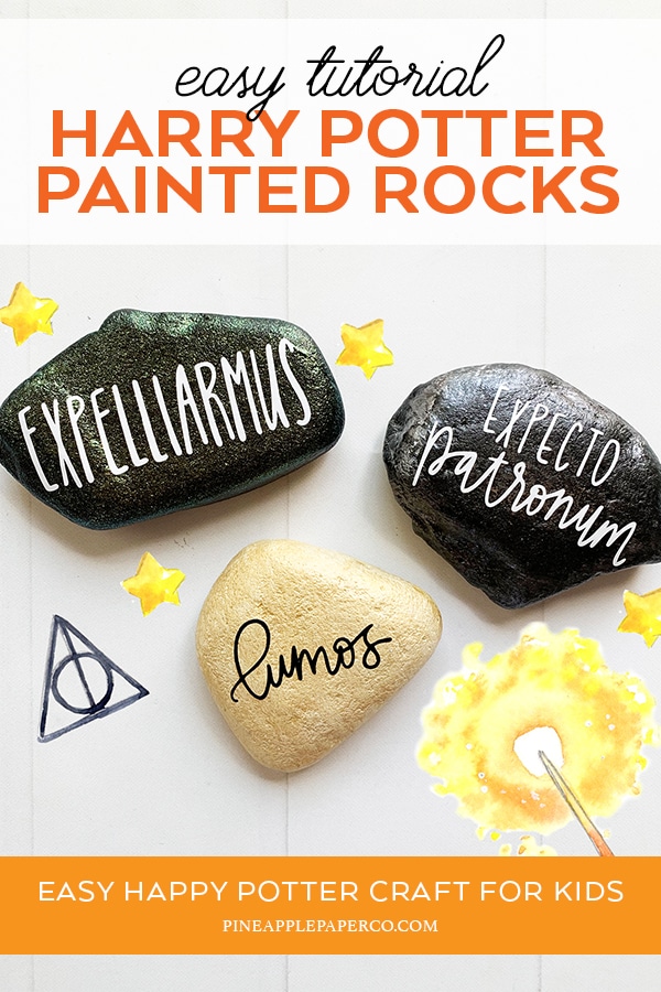 Easy Harry Potter Spells Painted Rocks by Pineapple Paper Co.
