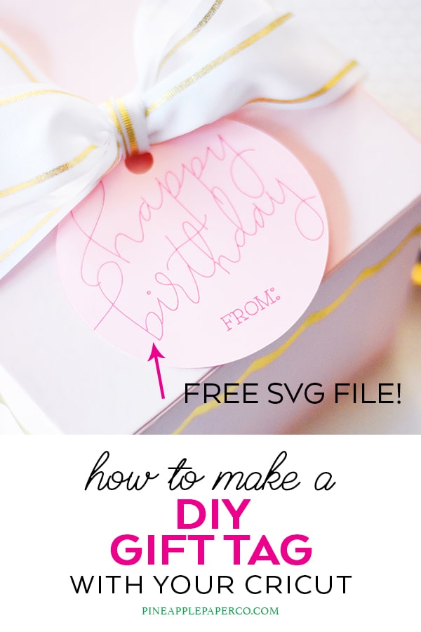 Free Happy Birthday SVG for Cricut and Silhouette Pens or Foil Quill Hand Lettered by Pineapple Paper Co.