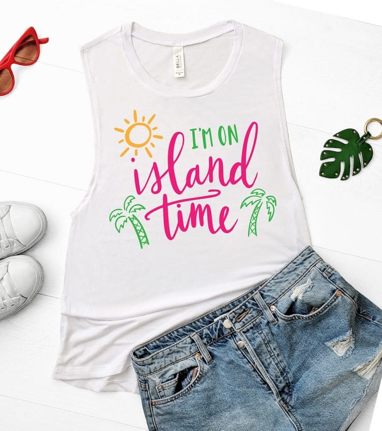 Free Tropical I’m On Island Time SVG Cut File