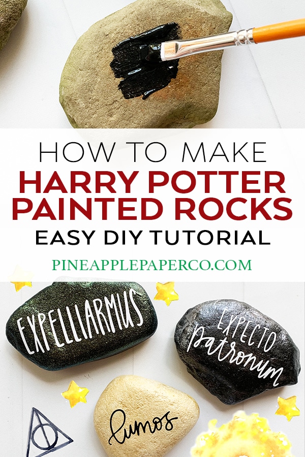 Easy Harry Potter Spells Painted Rocks by Pineapple Paper Co.