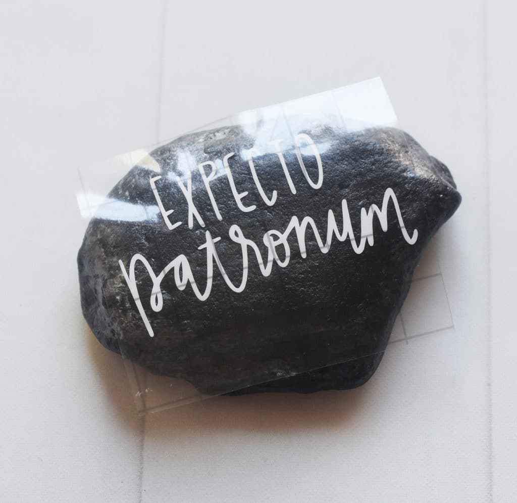 Expecto Patronum Painted Rock Cricut Craft Vinyl