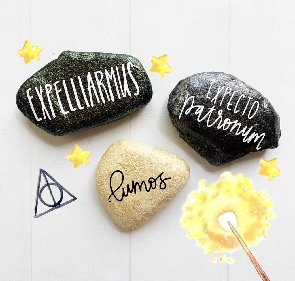 Easy Harry Potter Spells Painted Rocks by Pineapple Paper Co.