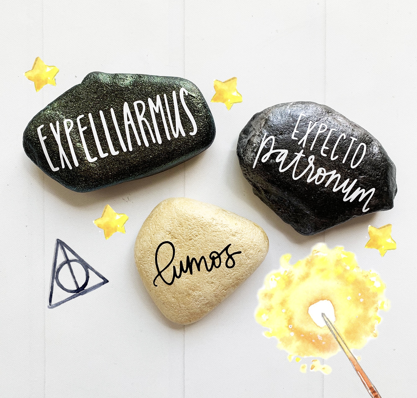 Harry Potter Easy Painted Rocks Tutorial