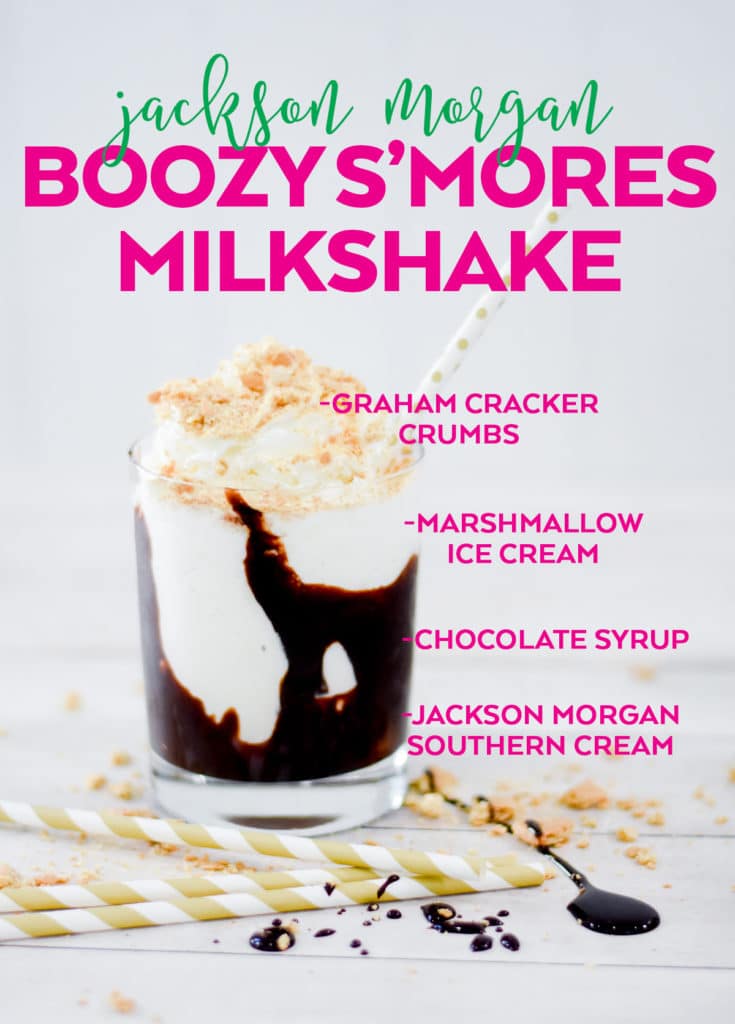 Boozy S'mores Milkshake Recipe with Jackson Morgan Southern Cream by Pineapple Paper Co.