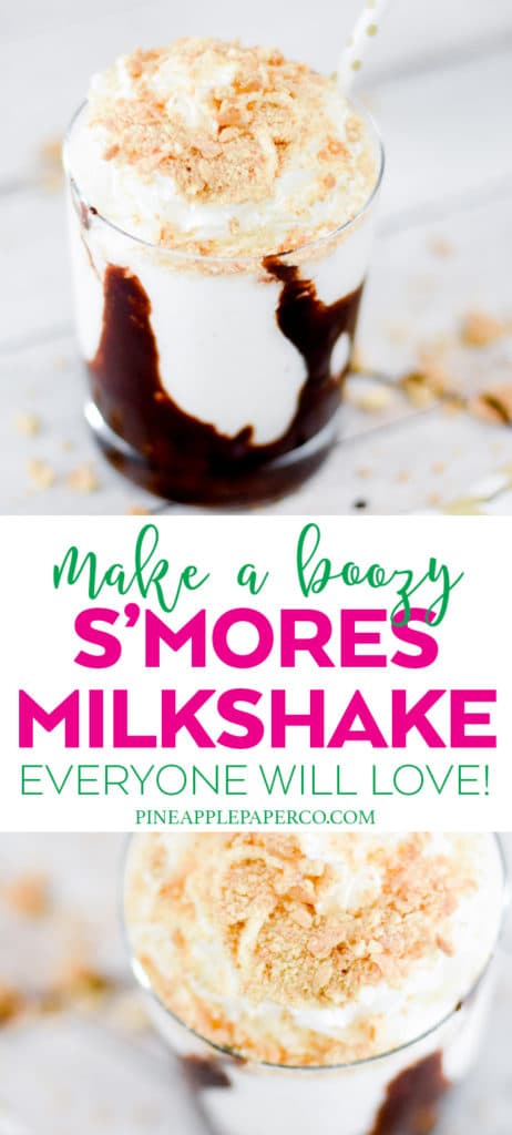 Boozy S'mores Milkshake Recipe with Jackson Morgan Southern Cream by Pineapple Paper Co.