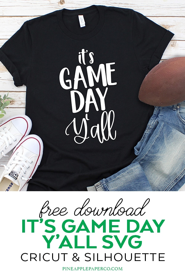 Free It's Game Day Y'all Football SVG Cut File for Cricut & Silhouette Machines by Pineapple Paper Co.