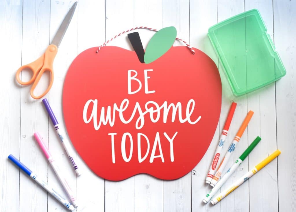 Free Be Awesome Today Teacher SVG for Back to School Cricut & Silhouette Crafts by Pineapple Paper Co.