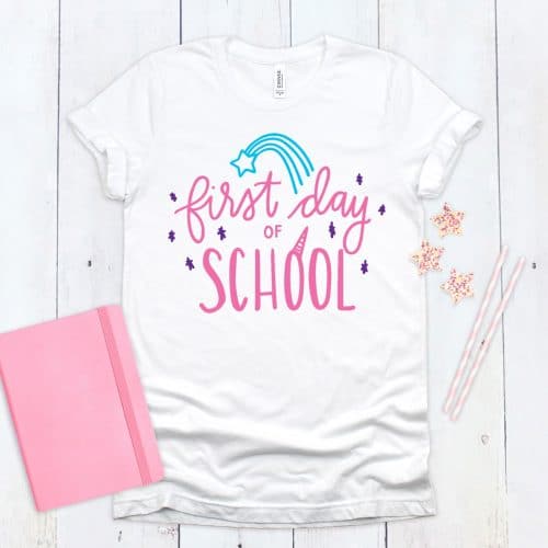 Free Unicorn First Day of School SVG for DIY Back to School Shirts by Pineapple Paper Co.