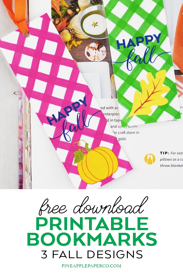 Free Fall Printable Bookmarks by Pineapple Paper Co.