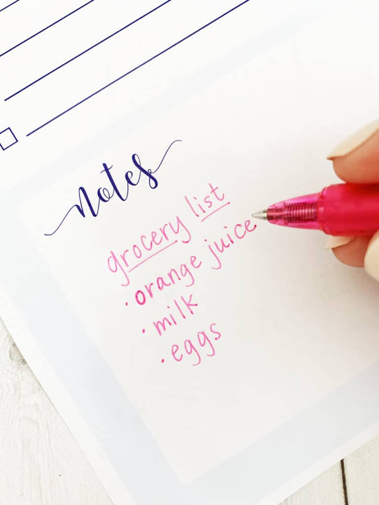 Free Printable To Do List by Pineapple Paper Co. using hand lettering tips with G2 and erasable FriXion pens by Pilot Pen at Michaels