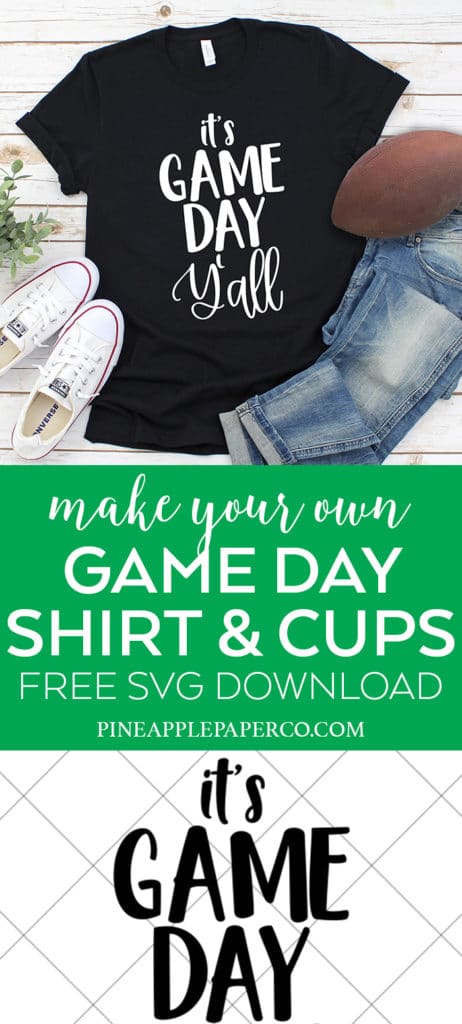 Free It's Game Day Y'all Football SVG Cut File for Cricut & Silhouette Machines by Pineapple Paper Co.