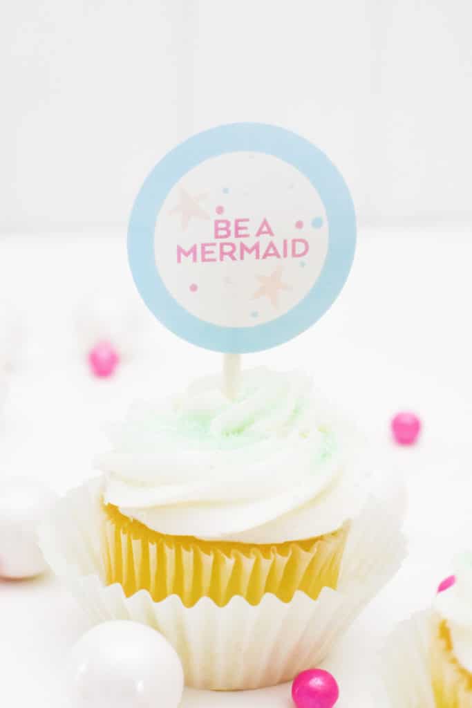 Free Printable Mermaid Cupcake Toppers by Pineapple Paper Co.