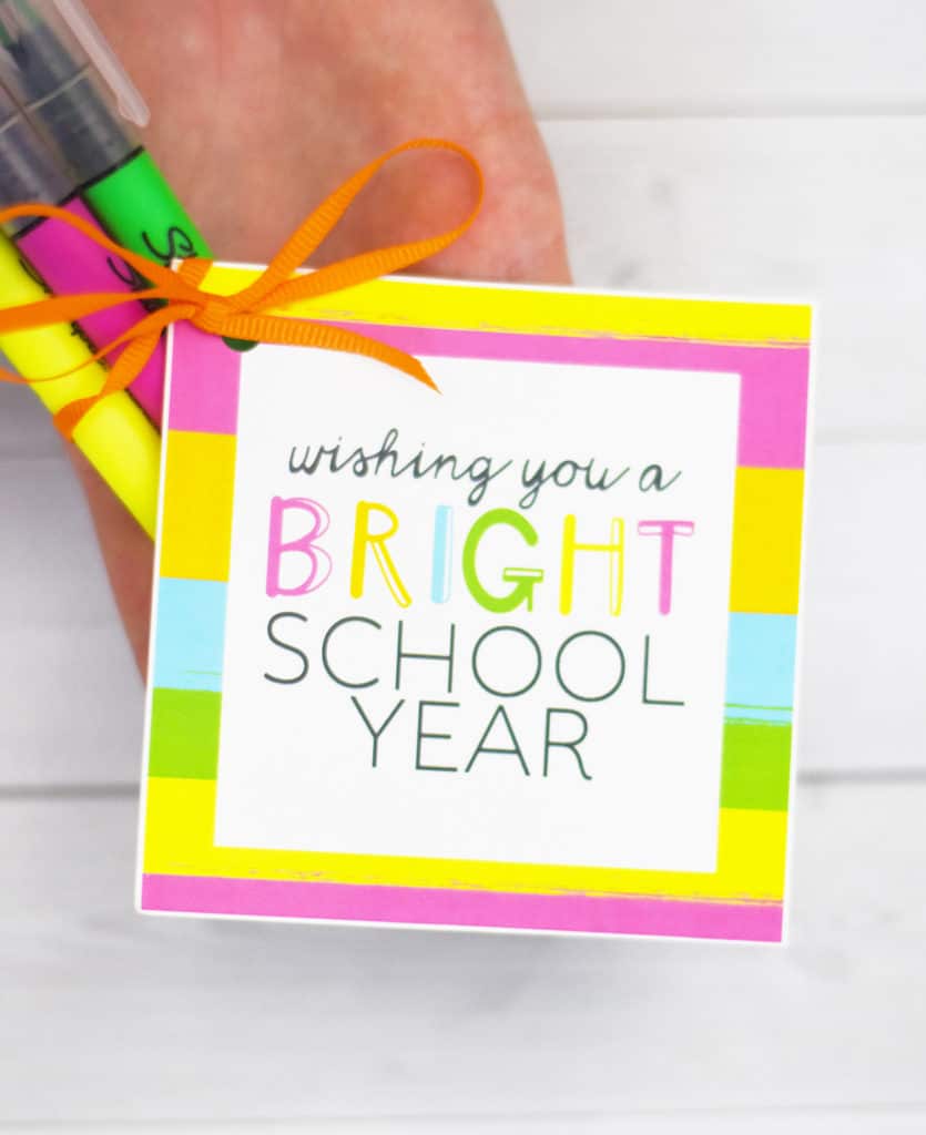 Have a Bright School Year Free Printable Tags by Pineapple Paper Co. for an Easy Teacher Gift Idea