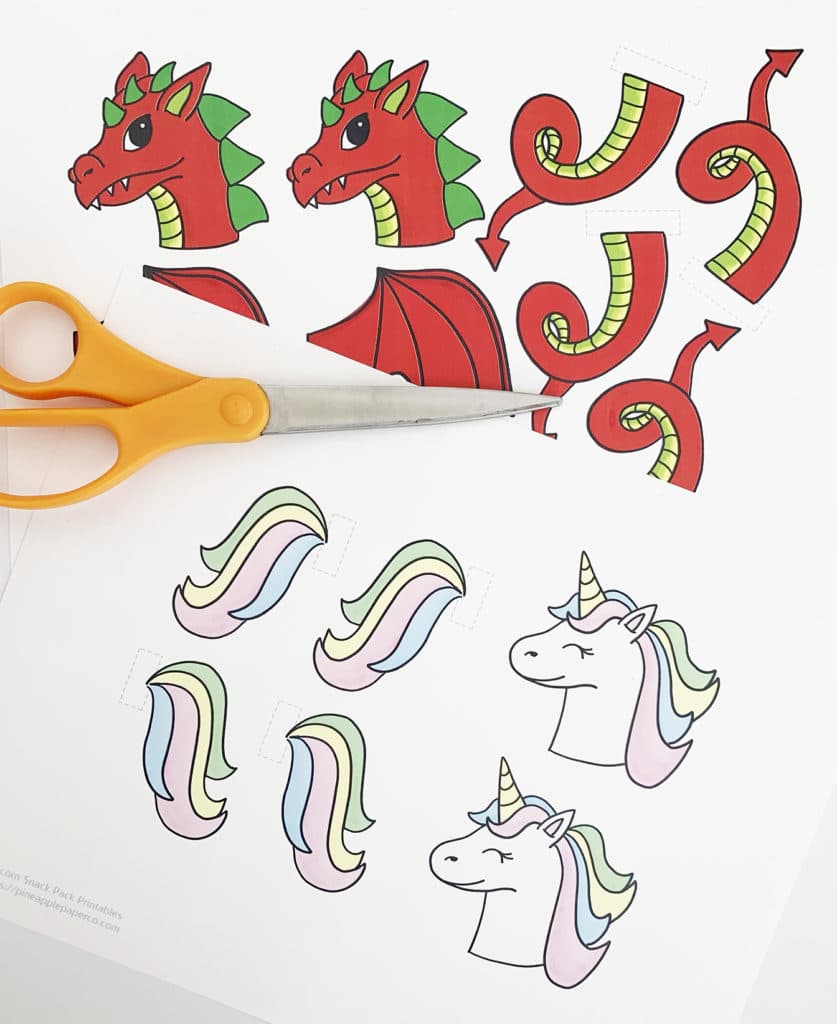 Free Unicorn & Dragon Printables by Pineapple Paper Co.