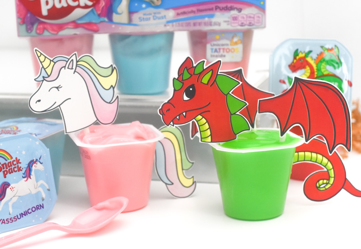 Unicorn & Dragon Free Printables by Pineapple Paper Co.
