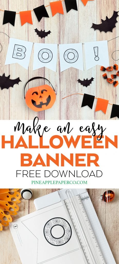 Free Printable Halloween Banner DIY by Pineapple Paper Co.