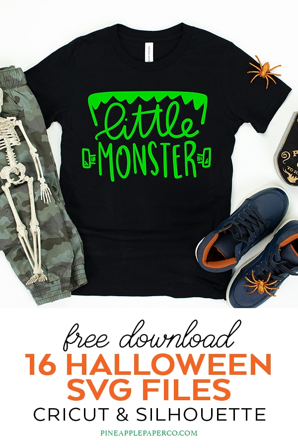 Little Monster Free Halloween SVG for Cricut & Silhouette Machines by Pineapple Paper Co.