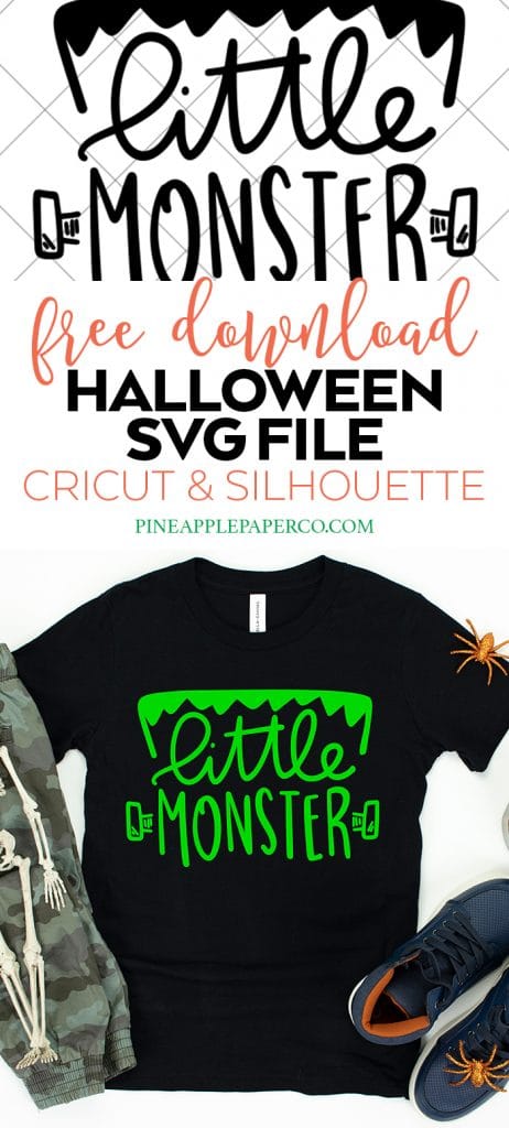 Little Monster Free Halloween SVG for Cricut & Silhouette Machines by Pineapple Paper Co.