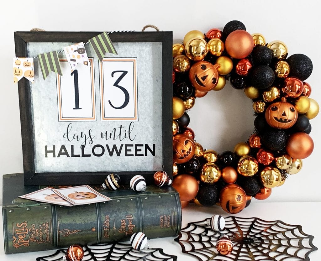 Free Printable Numbers to Make a DIY Halloween Countdown Calendar with Cricut & Xyron by Pineapple Paper Co.