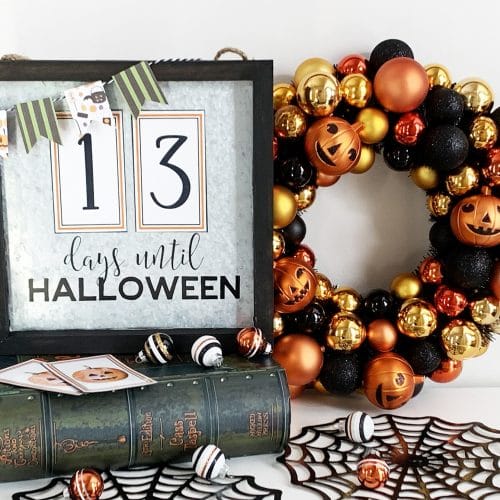 Free Printable Numbers to Make a DIY Halloween Countdown Calendar with Cricut & Xyron by Pineapple Paper Co.