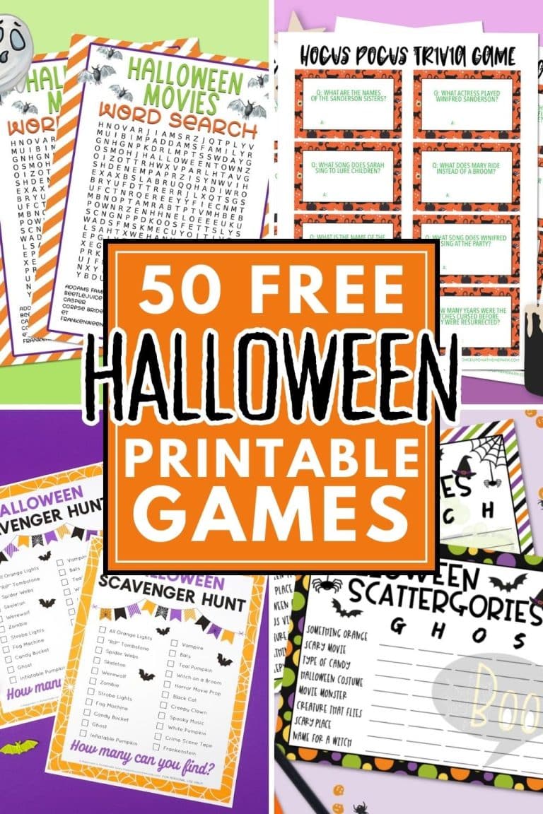 50 Free Printable Halloween Games