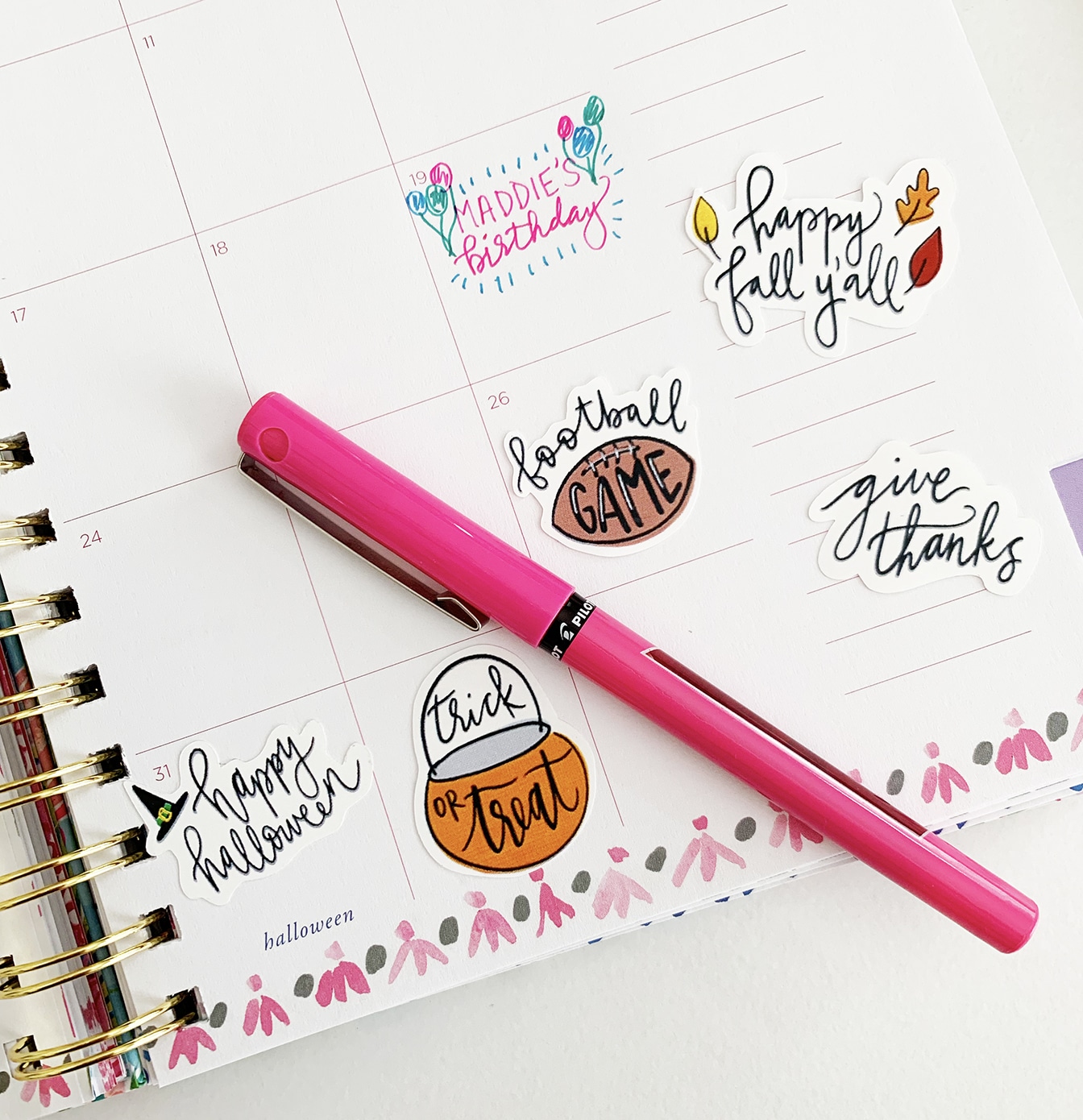 Free Planner Stickers Printable for Fall by Pineapple Paper Co.