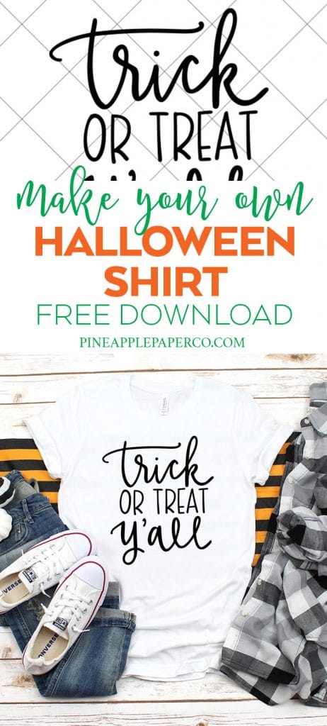 Free Halloween Trick or Treat Y'all SVG Cut File for Cricut and Silhouette by Pineapple Paper Co.