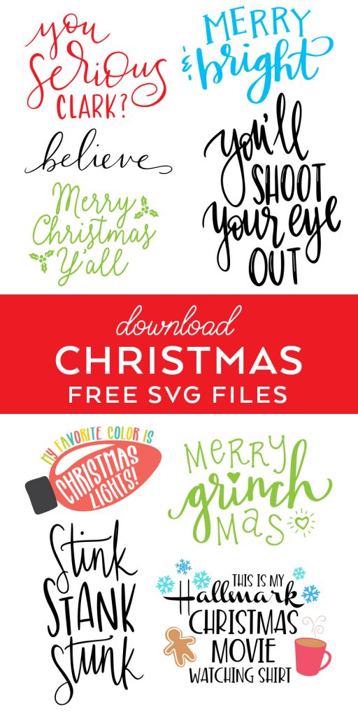Free Christmas SVG Files to download for Cricut and Silhouette designs curated by Pineapple Paper Co.