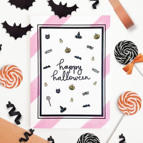 Halloween Card Free Printable by Pineapple Paper Co.