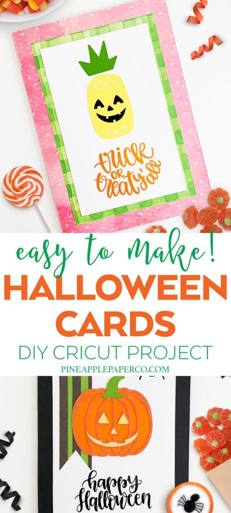 Handmade Halloween Cards with your Cricut machine by Pineapple Paper Co.