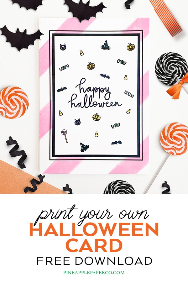 Halloween Card Free Printable by Pineapple Paper Co.
