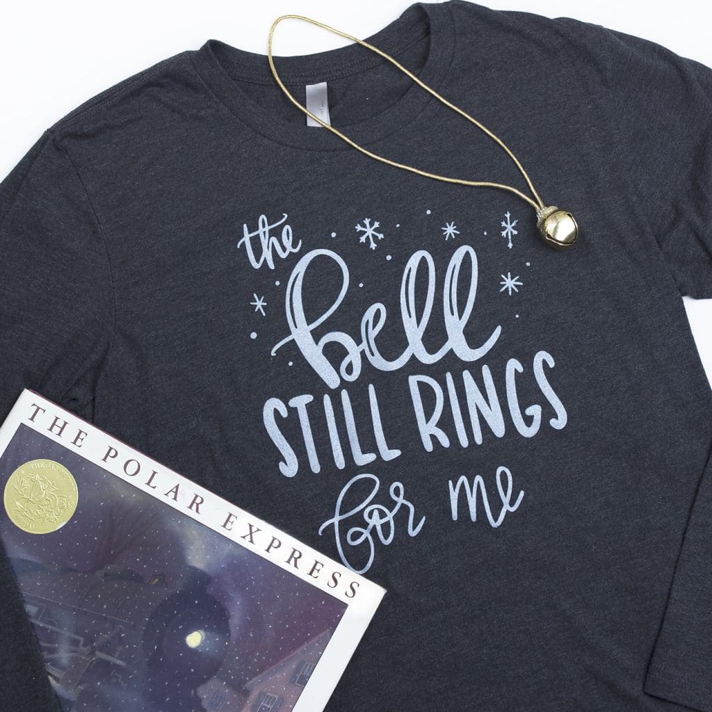 The Bell Still Rings for Me Free SVG to make Polar Express Shirt or Ornament by Pineapple Paper Co.