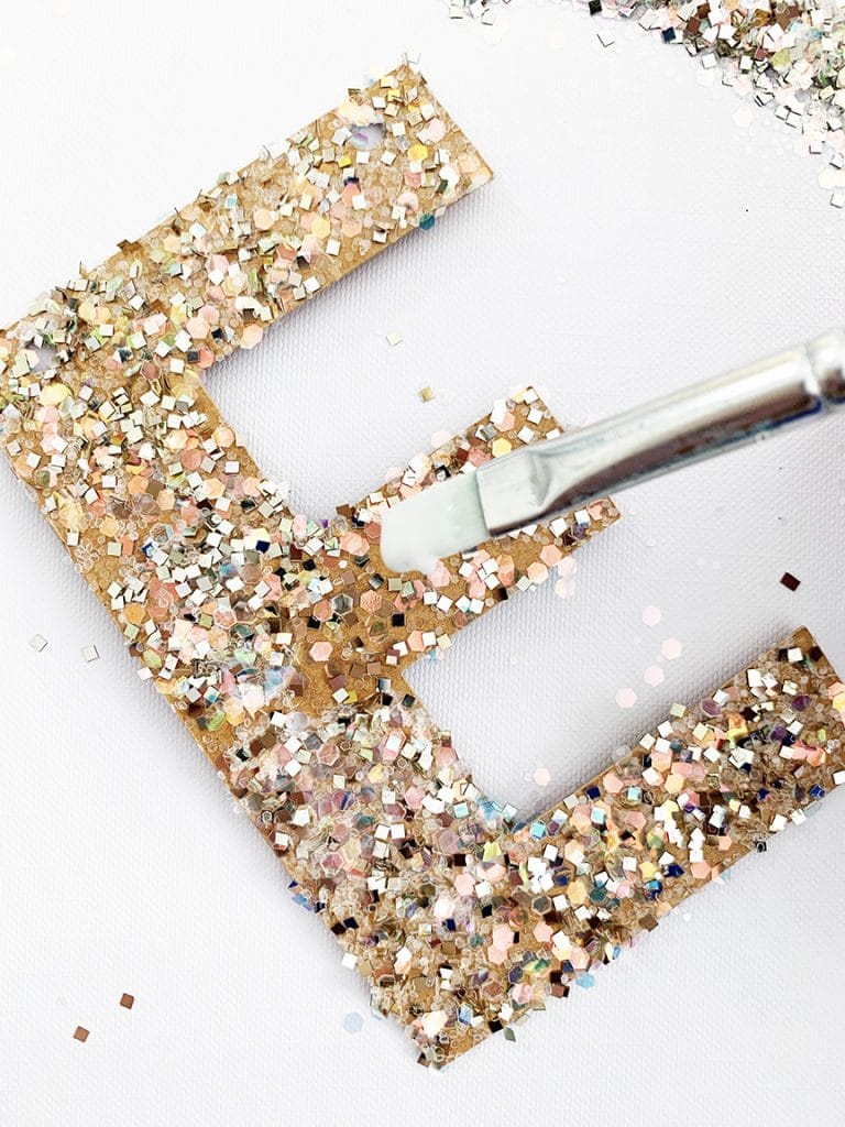 DIY Glitter Letter Christmas Ornament Quick and Easy Craft by Pineapple Paper Co.