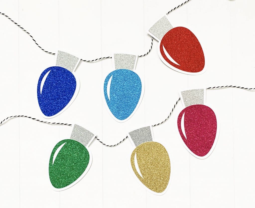 DIY Christmas Lights Banner with Free SVG File Download by Pineapple Paper Co.