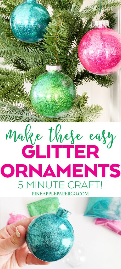 Quick and Easy Glitter Ornaments including the BEST GLUE EVER by Pineapple Paper Co.