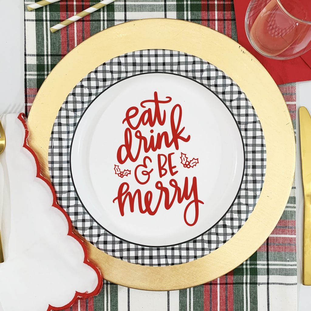 Eat Drink and Be Merry Hand Lettered SVG for Signs, Glasses, Tumblers, and Plates by Pineapple Paper Co.