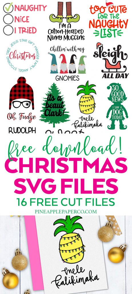 Free Christmas SVG - Tropical Mele Kalikimaka by Pineapple Paper Co.