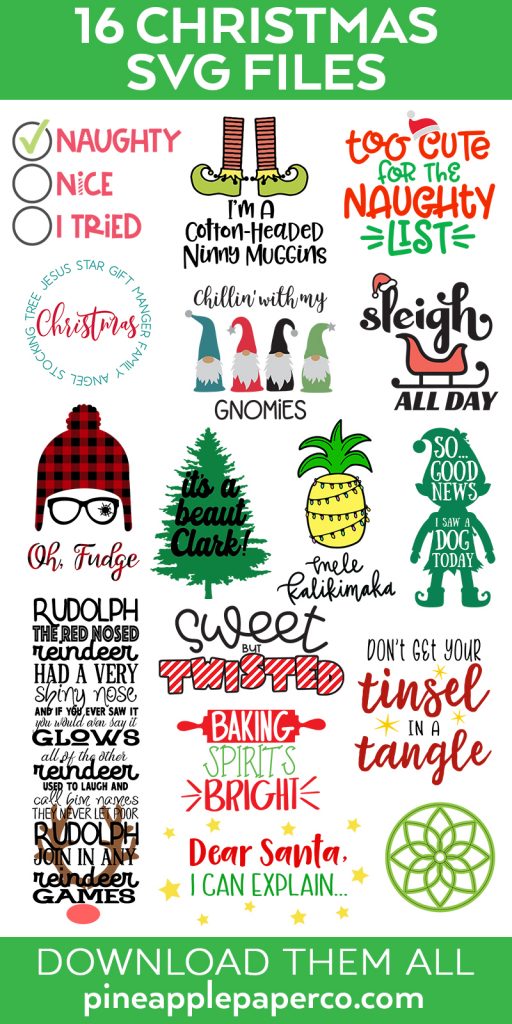 Free Christmas SVG - Tropical Mele Kalikimaka by Pineapple Paper Co.